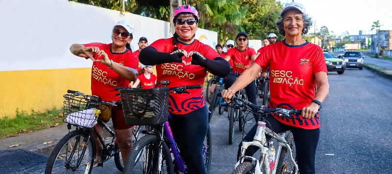 Passeio Ciclístico Sesc em Ação incentiva prática esportiva e arrecada alimentos em Altamira